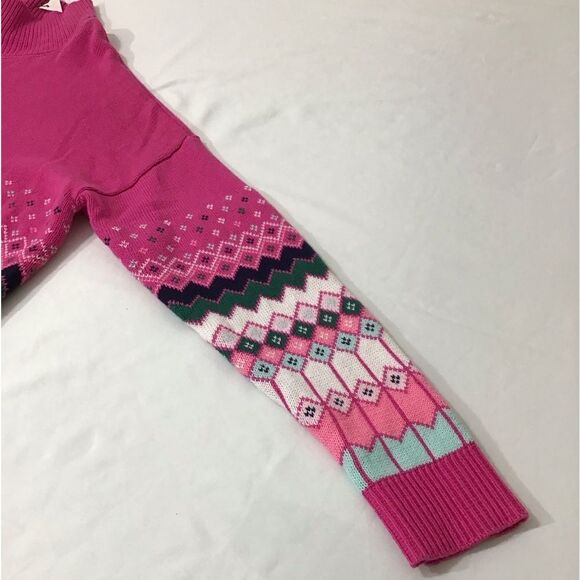 Crown & Ivy Pink Knit Ski Sweater Oversized New Size Large - Picture 6 of 11